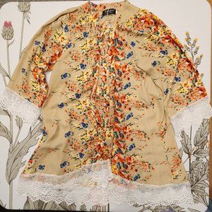Relipop Floral Lace Kimono
